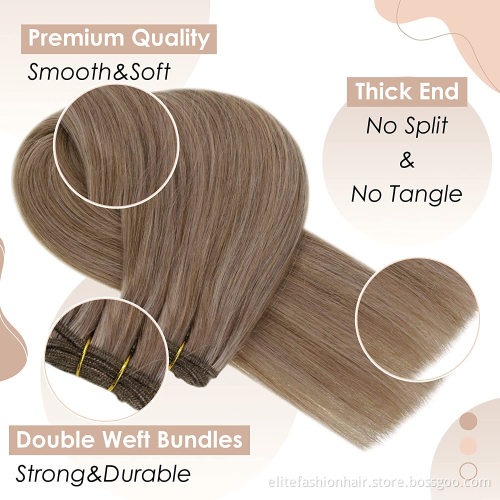 ELITE  high quality 12 to 30 inch 100g Sew in Human Hair Weft Extensions Sew in Remy Hair Straight Sew in Hair Weft Extensions
